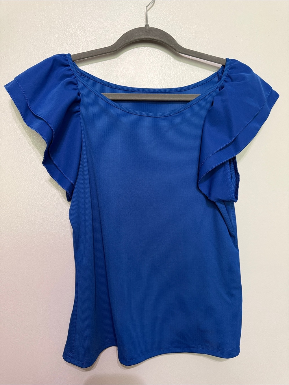 SHEIN Royal Blue Flutter Sleeve Top